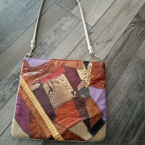 RARE Vintage CAPRICE Snakeskin Eelskin Purse Handbag w/detachable shoulder strap - Picture 1 of 7
